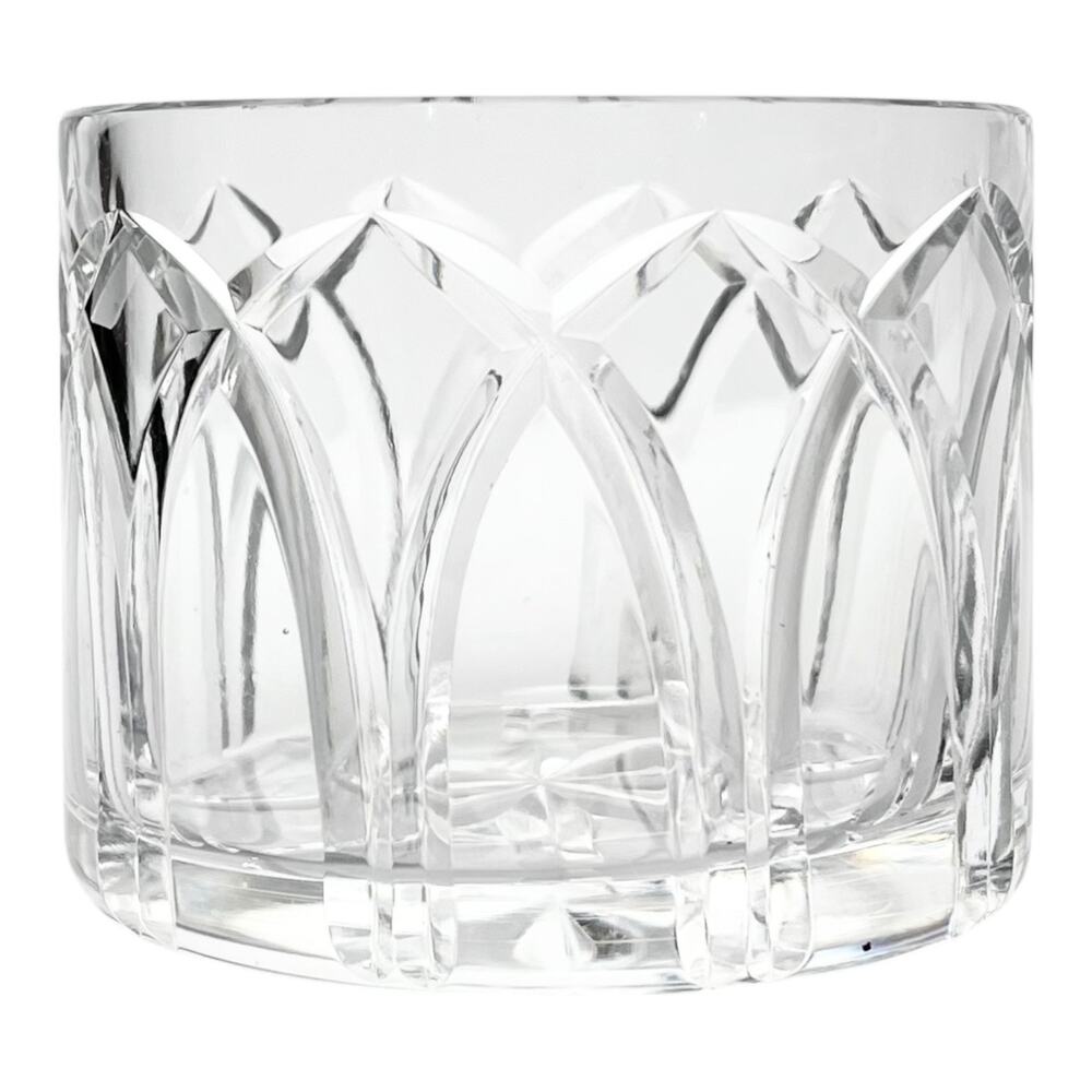 1960s Royal Brierley Crystal Trinket Dish Vanity Catchall Bowl 3 5/8” Signed